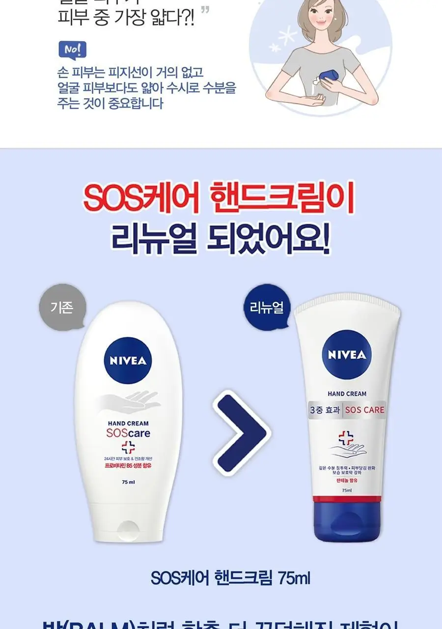 [24시간케어] 니베아 SOS 케어 핸드크림 75ml 상세페이지 3